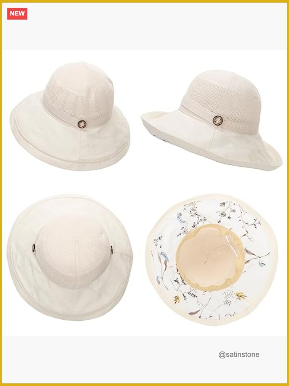 Women's Wide Brim Bucket Sun Hat UPF50+ UV Protection Packable Foldable Travel - Picture 5 of 7
